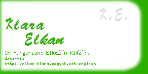 klara elkan business card